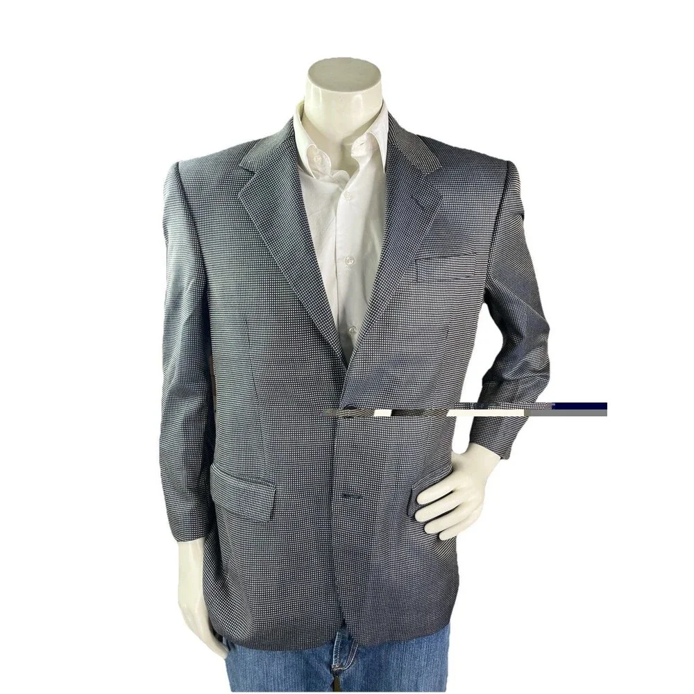 E. Thomas Adolfo Silk Wool Super Merinos 110 Sport Jacket Blazer Men 38S Italy